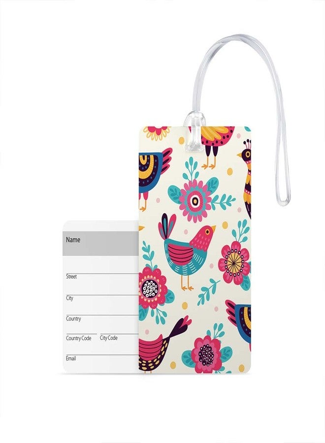 100yellow® Birds Luggage Tags, Bag Tag Travel Id Labels Tag for Baggage Suitcases Bags with Silicon- Ideal for Kids - Image 1